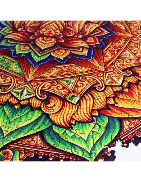 Mandala Kwiat Lotosu Drewniane Puzzle Premium