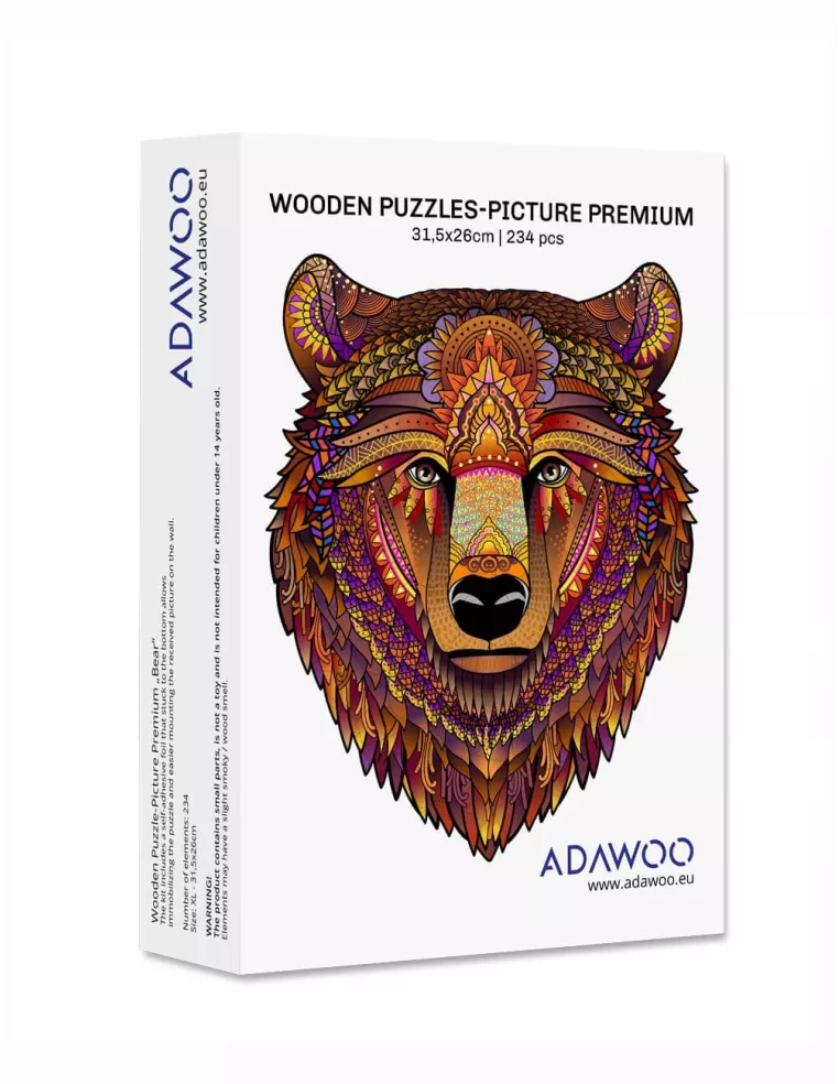 Niedźwiedź Drewniane Puzzle Premium
