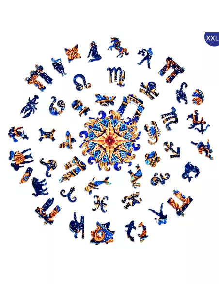 Mandala Znaki Zodiaku Drewniane Puzzle Premium