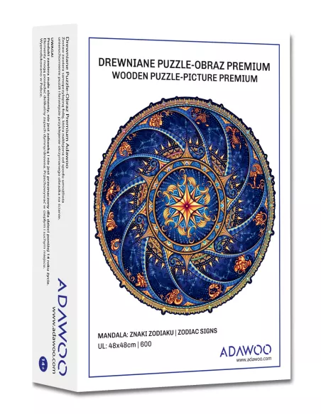 Mandala Znaki Zodiaku Drewniane Puzzle Premium
