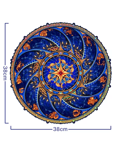 Mandala – znamení zvěrokruhu – dřevěné puzzle Premium