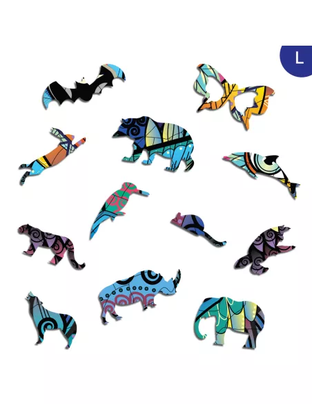 Vlk – dřevěné puzzle Premium