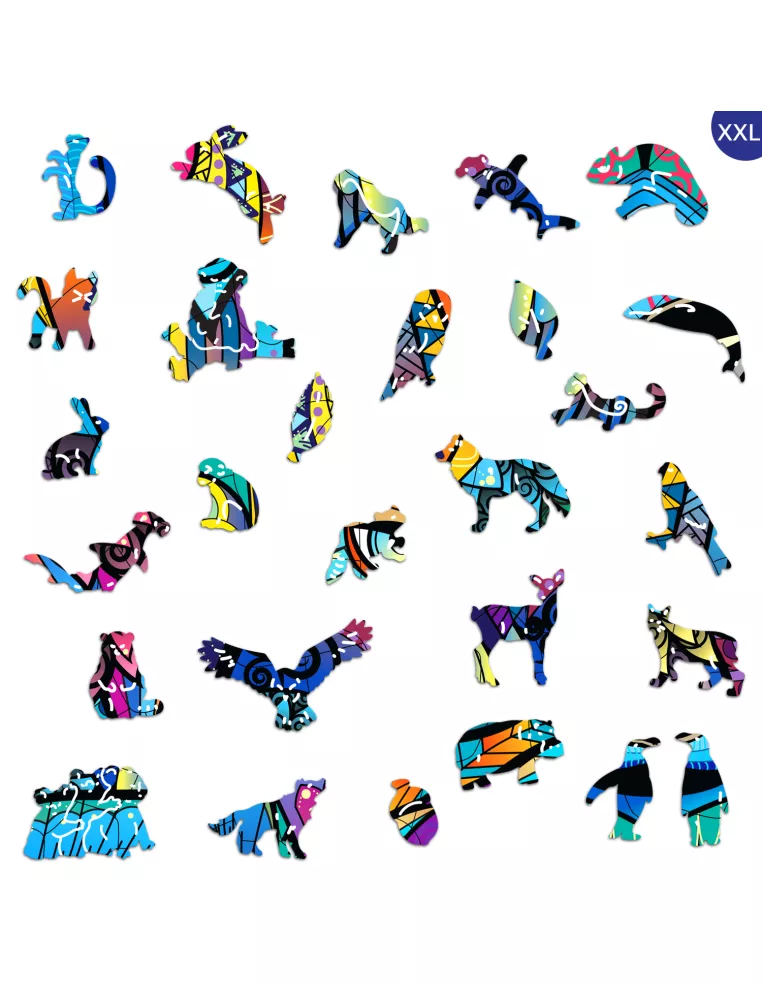 Wilk Drewniane Puzzle Premium