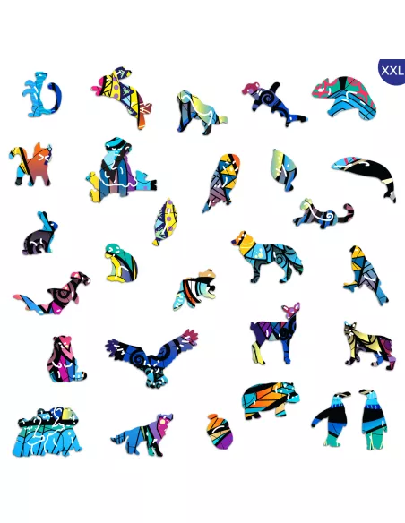 Wilk Drewniane Puzzle Premium