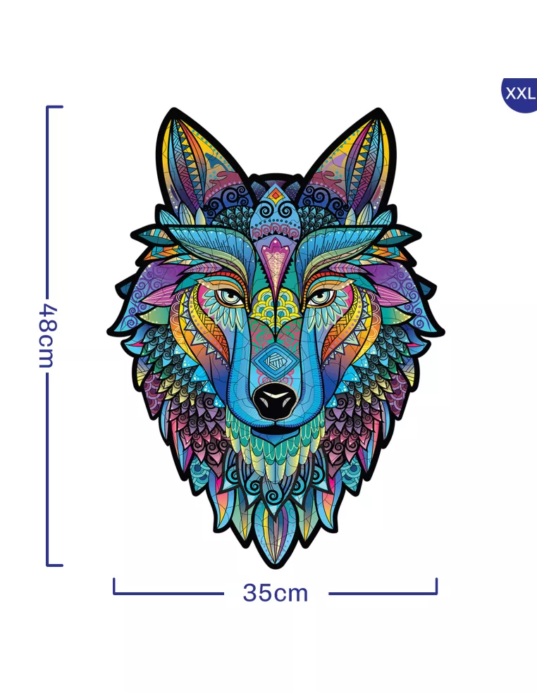Vlk – dřevěné puzzle Premium