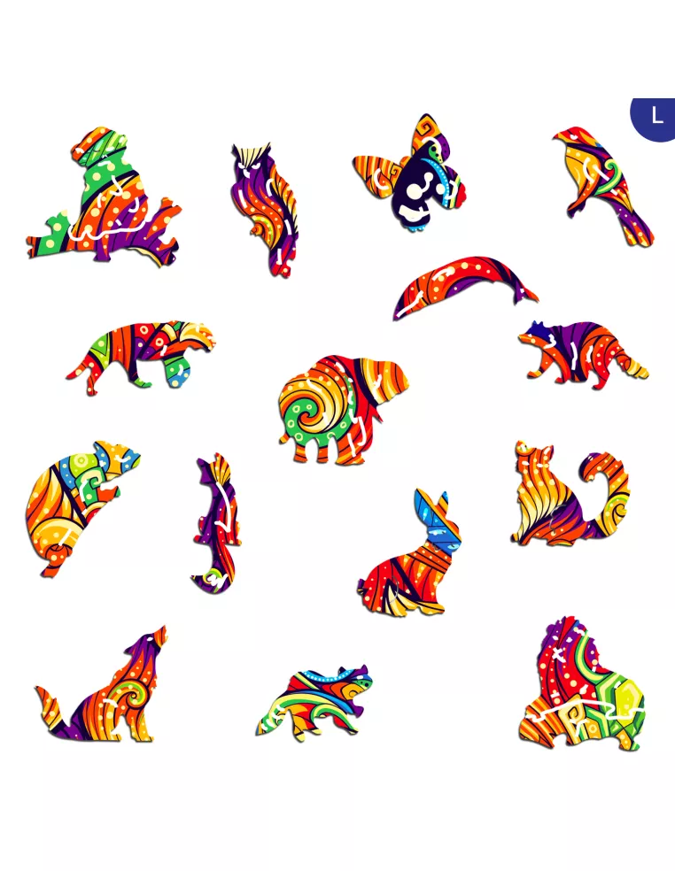 Kot Drewniane Puzzle Premium