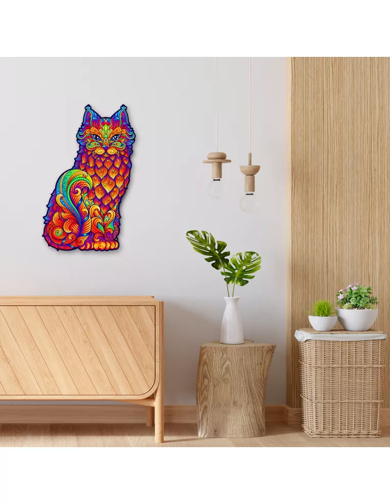 Kočka – dřevěné puzzle Premium