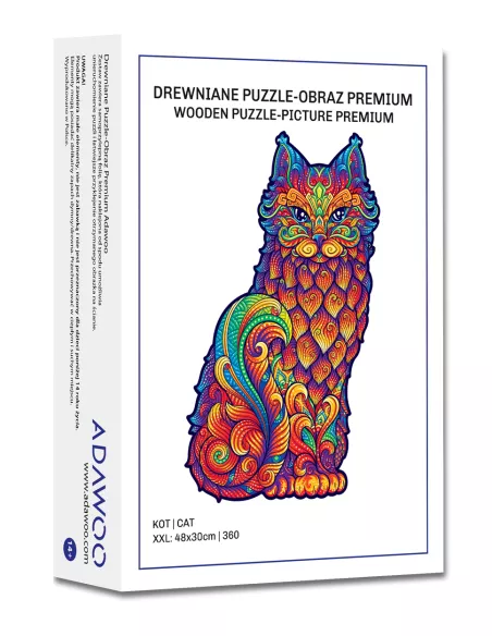 Kot Drewniane Puzzle Premium