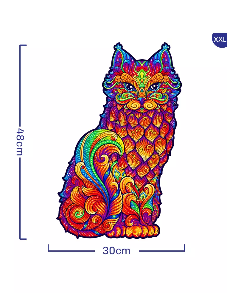 Kočka – dřevěné puzzle Premium