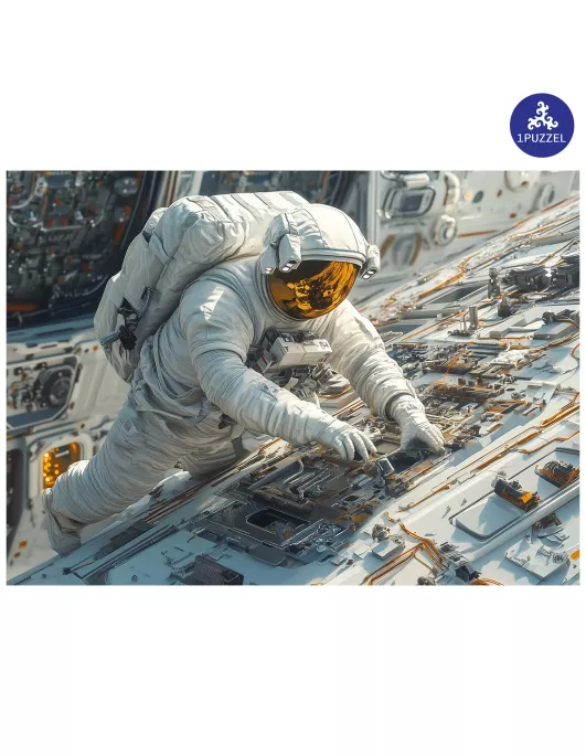 Astronaut Repair Mission Wooden Puzzle Premium