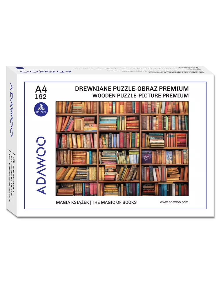 Magia Książek Drewniane Puzzle Premium