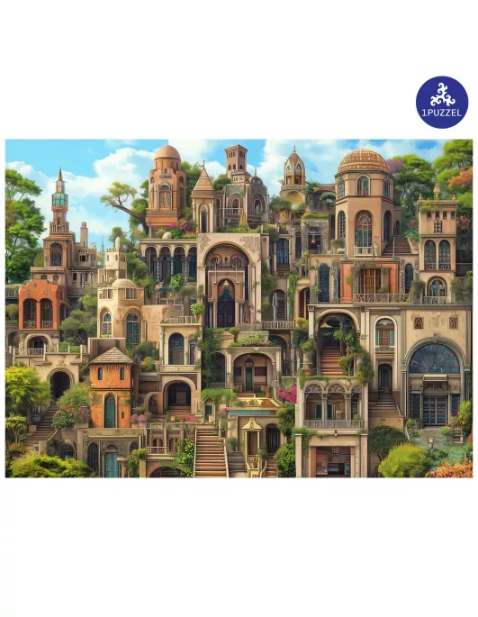 Miasto Ukrytych Historii Drewniane Puzzle Premium