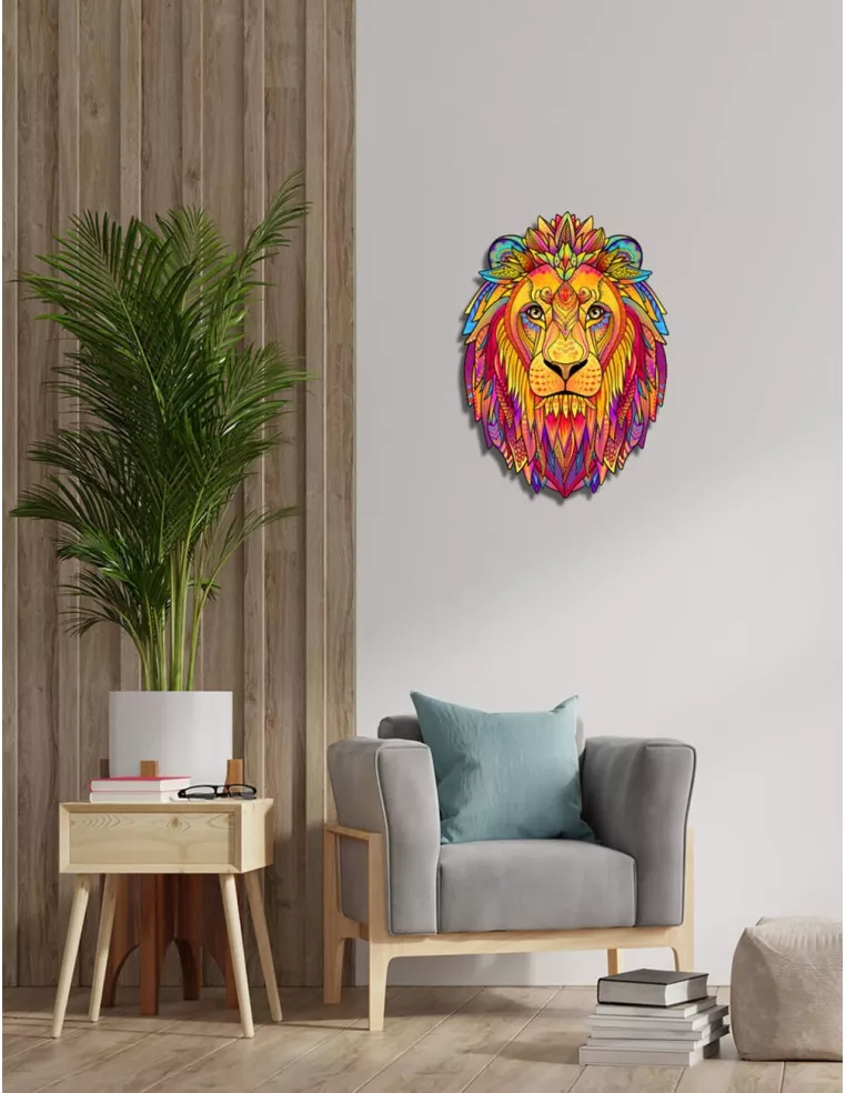 Lew Drewniane Puzzle Premium