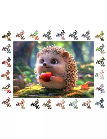 Jeż Mały Przyjaciel Lasu Drewniane Puzzle Premium