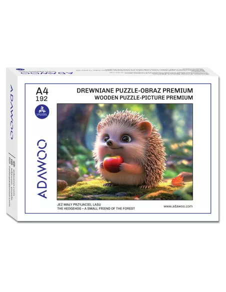 Hedgehog - a Small Friend of the Forest Wooden Puzzle Premium