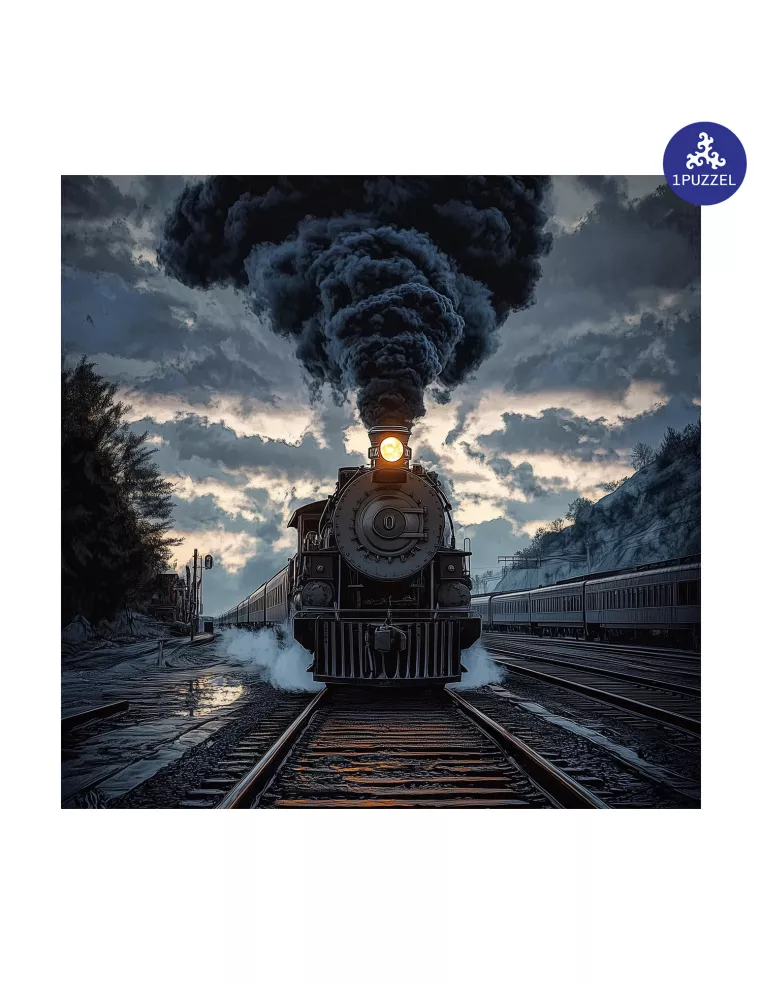 Pociąg Widmo Drewniane Puzzle Premium