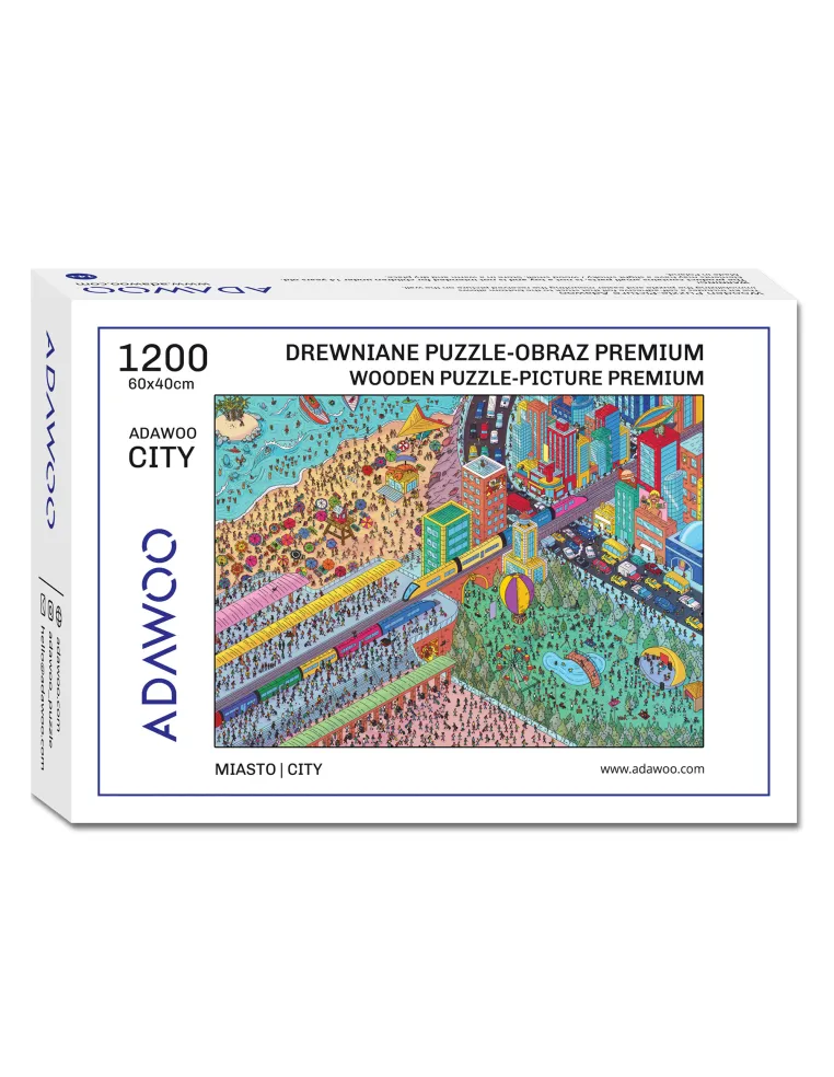 Adawoo Miasto Drewniane Puzzle Premium